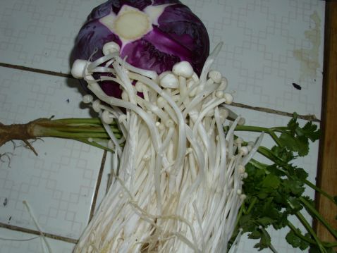 金针菇凉拌紫甘蓝菜谱图解