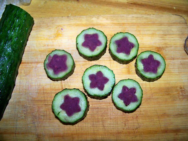 紫薯黄瓜圈怎么炒