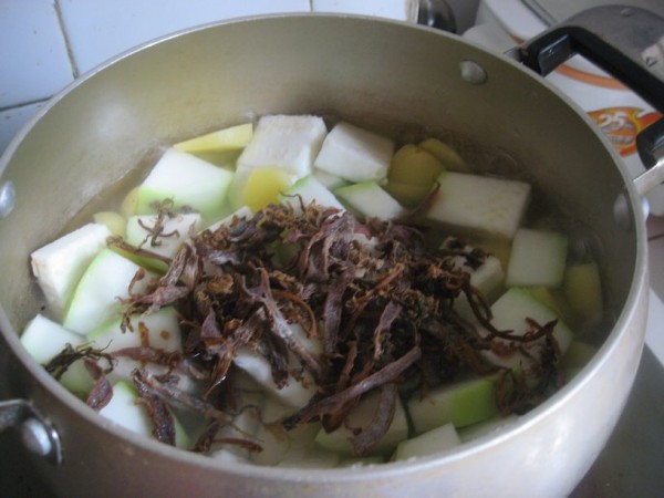 霉干菜土豆葫芦汤怎么吃