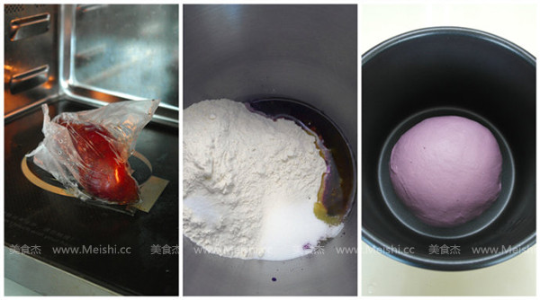 紫薯肉松面包菜谱图解