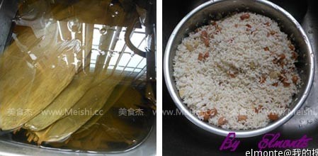 瑶柱花生蛋黄粽的简单做法