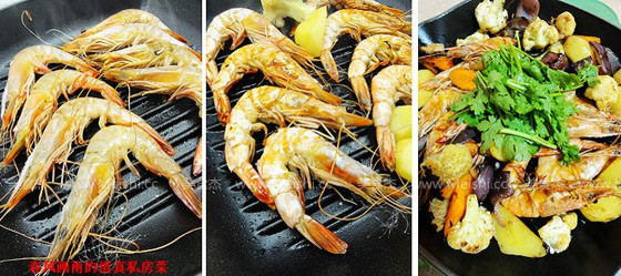 杂蔬烤海虾的家常做法