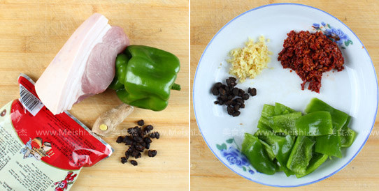 青椒豆豉盐煎肉菜谱图解