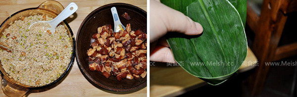 绿豆花生鲜肉粽菜谱图解
